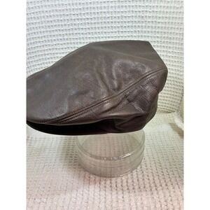 Grandpa Core Mens Adventure Bound Leather Flat Cap XL Brown